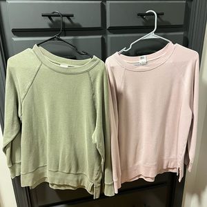 Two Victorias Secret Pink Crewneck Sweatshirts